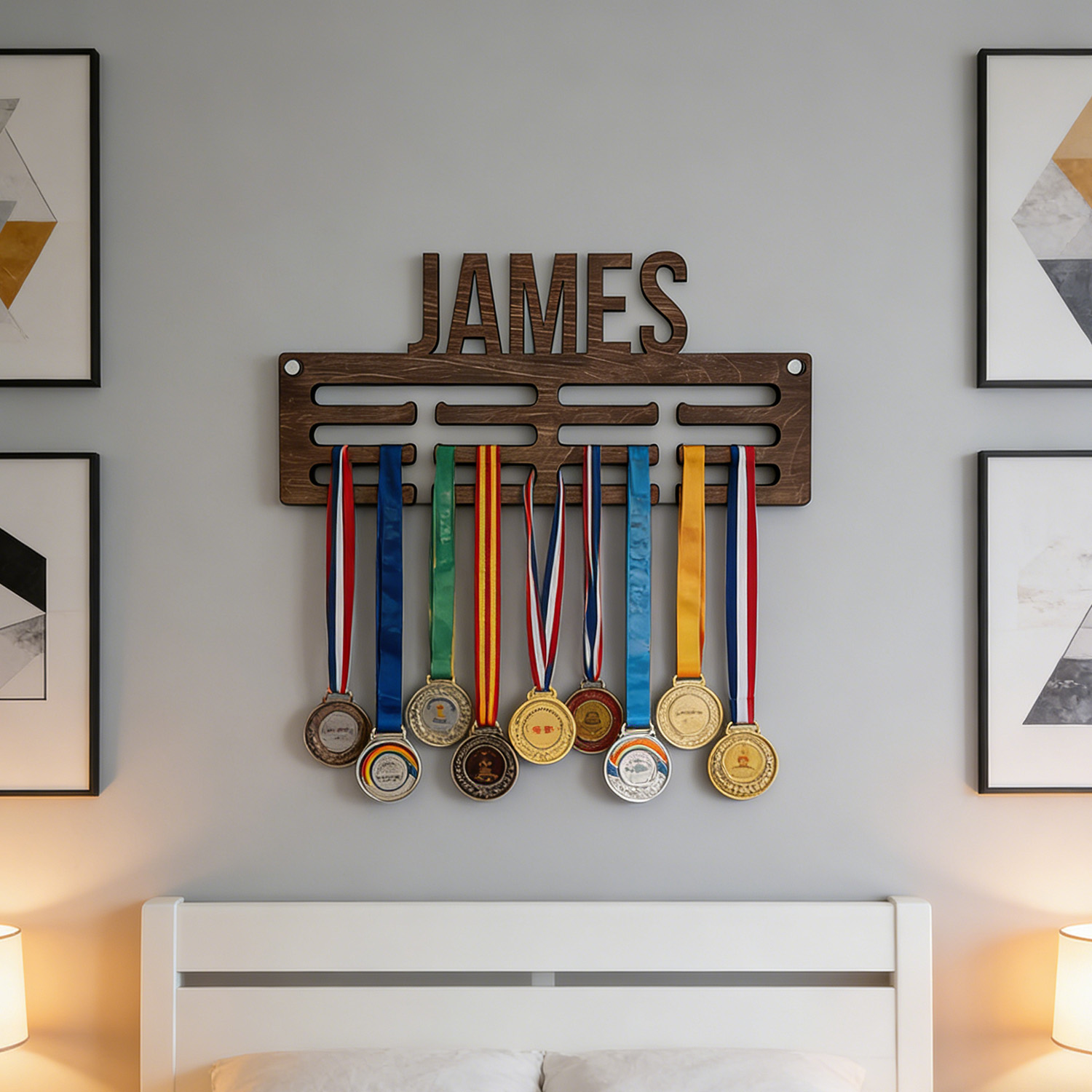 1pc Custom Modern Style Medal  - Frame Display Wood ulasan dan harga