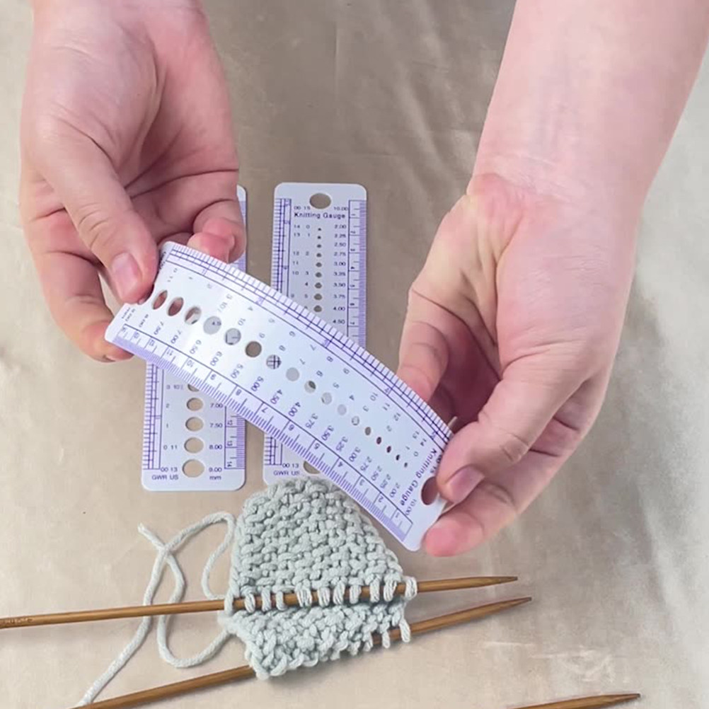 6Pcs Knitting Gauge Ruler Prof - Embroidery Tools ulasan dan harga