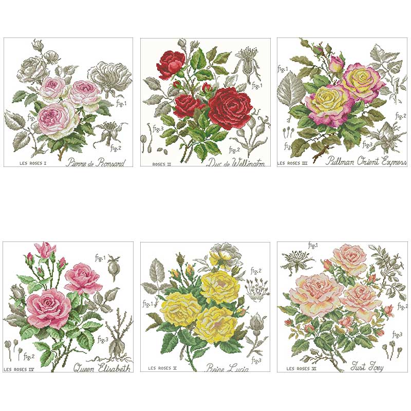 Shadow Rose Patterns Counted 1 - Embroidery Rose Stitch ulasan dan harga
