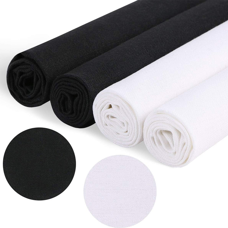 4 Pieces of Linen Fabric, Soli - Embroidery Canvas ulasan dan harga