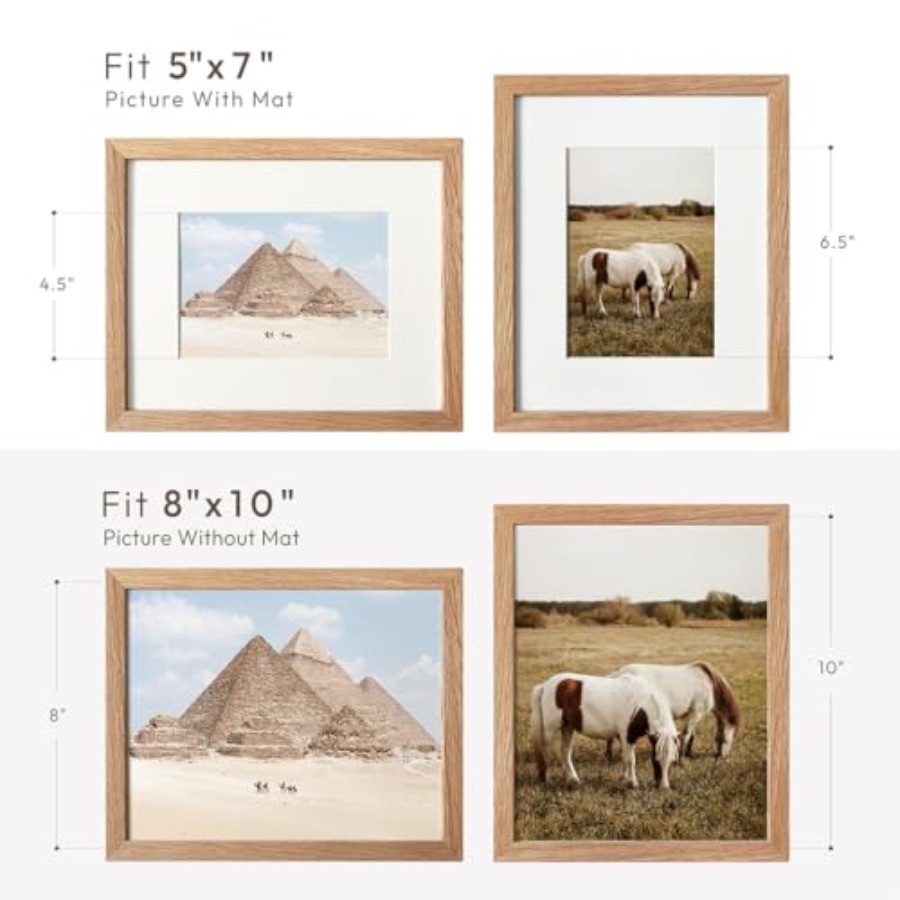 8x10 Picture Frame, Solid Oak  - Frame Display Wood ulasan dan harga