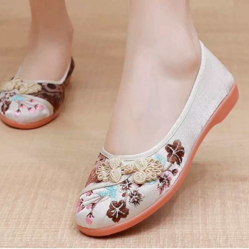 Retro Chinese Style Women Canv - Embroidery Canvas ulasan dan harga