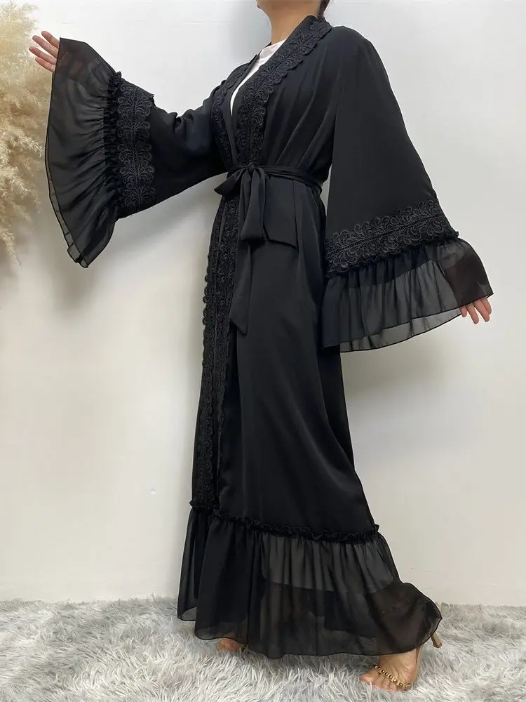 Eid Muslim Black Abaya for Wom - Embroidery Abaya ulasan dan harga