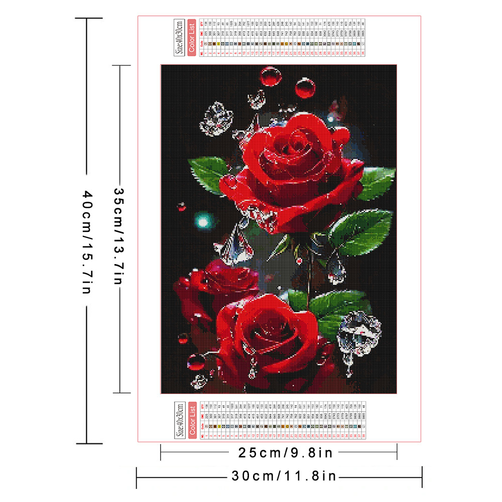AZQSD Diamond Painting Full Dr - Embroidery Rose Stitch ulasan dan harga