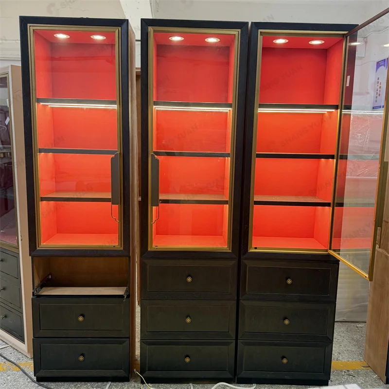 custom.Luxury Tall Black Wood  - Frame Display Wood ulasan dan harga