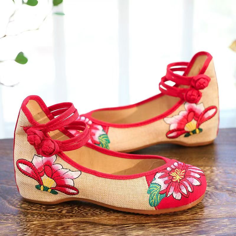Woman Wedges Embroidered Cloth - Embroidery Canvas ulasan dan harga