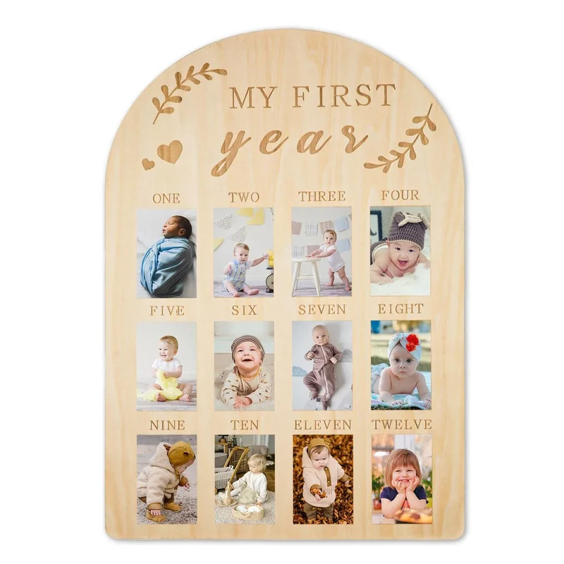 TEMIKIDS Newborn First Year of - Frame Display Wood ulasan dan harga