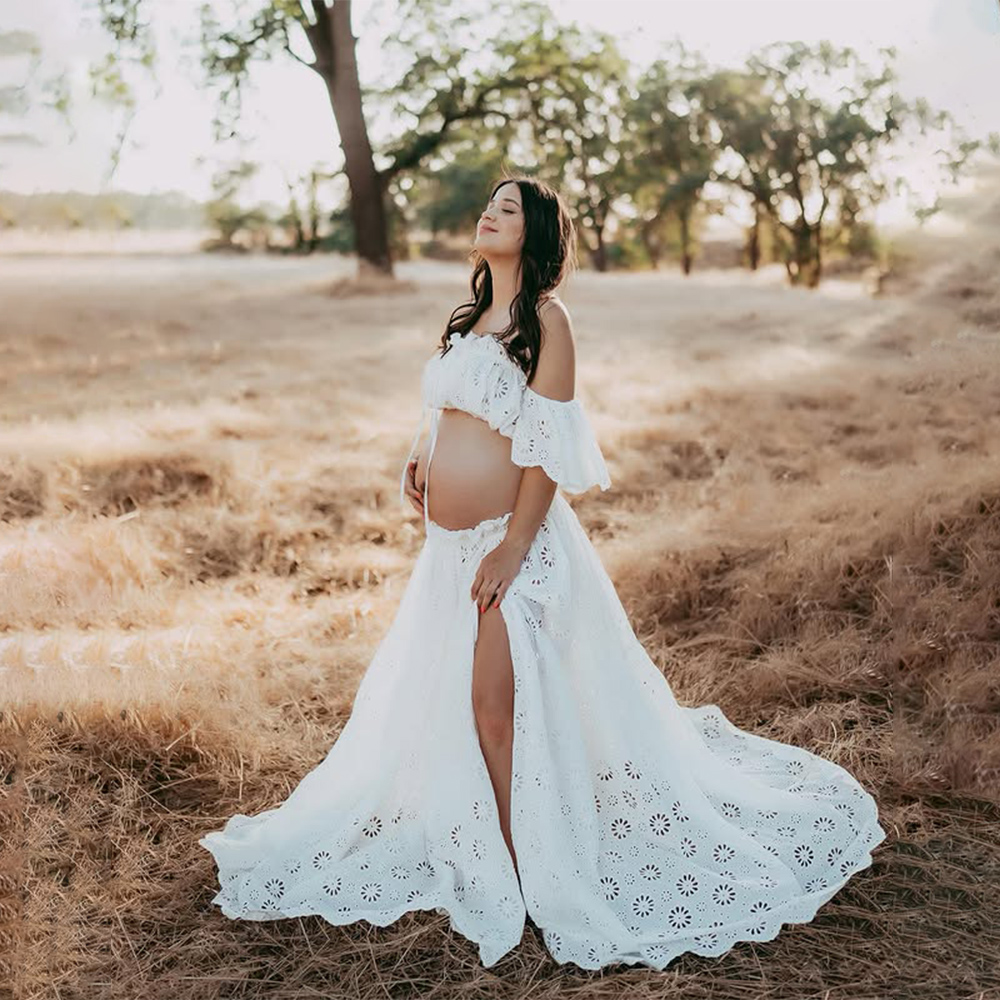 Plus Size Maternity Dresses Ph - Embroidery White Dress ulasan dan harga